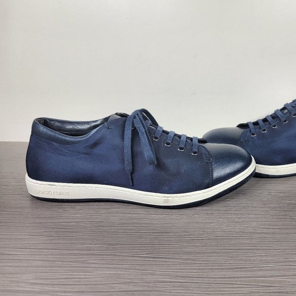 Giorgio Armani Nubuck With Leather Cap Toe Sneaker - Picture 7 of 10